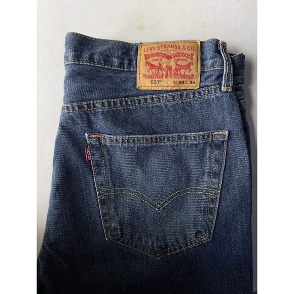 Levi’s 550 Relaxed Fit Tall Men’s W36 L36 Blue Denim Jeans - Picture 5 of 10